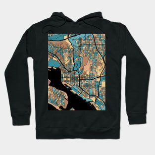 San Diego Map Pattern in Mid Century Pastel Hoodie